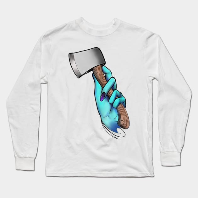 Ax In Hand Long Sleeve T-Shirt by poeticart